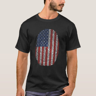 American Flag Fingerprint Patriotic US Flag 4th Of T-Shirt