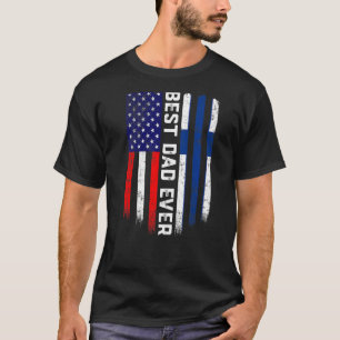 American Flag & Finland Flag Best Dad Ever Family T-Shirt