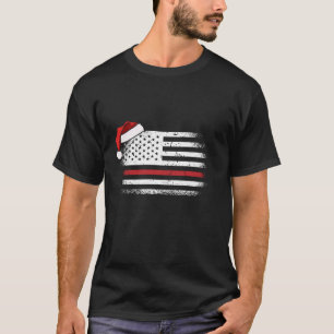 American Flag Firefighter Christmas Pajama Cool Xm T-Shirt