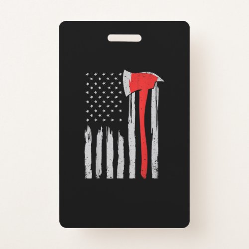 American Flag Firefighter Red Firefighter Badge