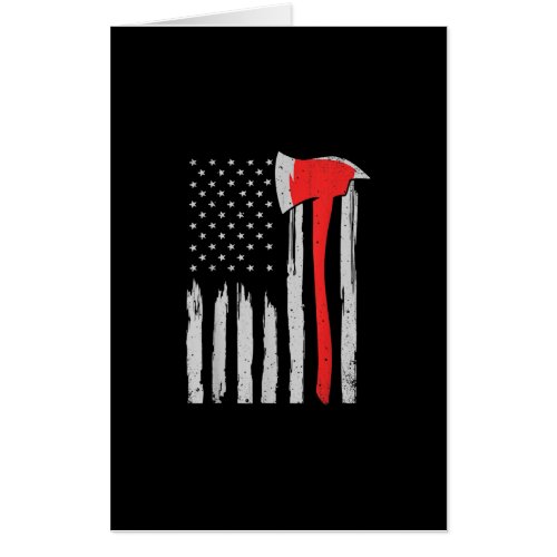 American Flag Firefighter Red Firefighter Card