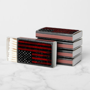 American Flag Firemen Red Flag Stripes Matchboxes