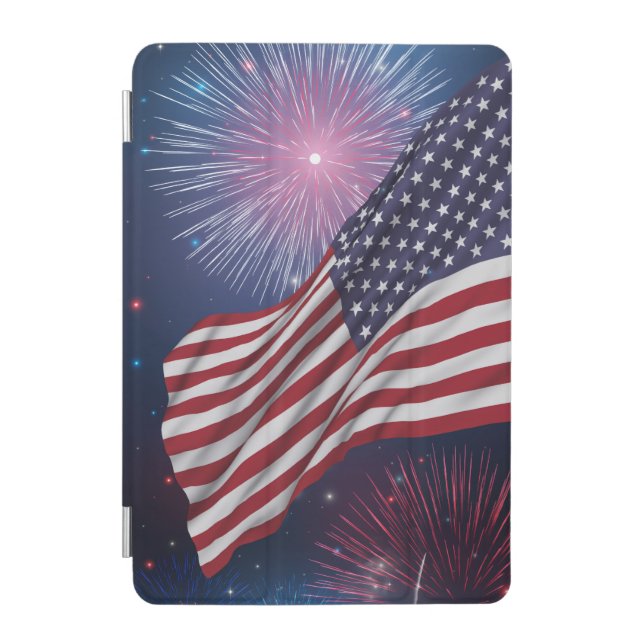 American Flag & Fireworks iPad Mini Cover (Front)