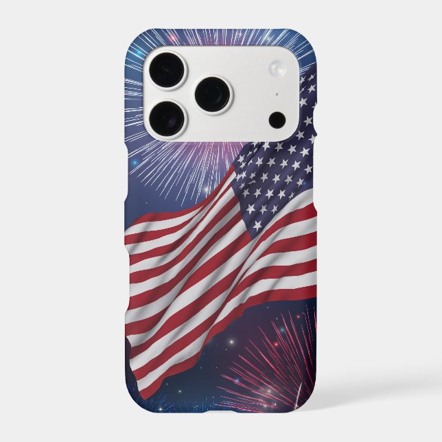 American Flag & Fireworks Iphone Case (Back)