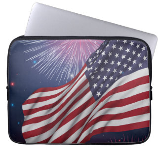 American Flag & Fireworks Laptop Sleeve