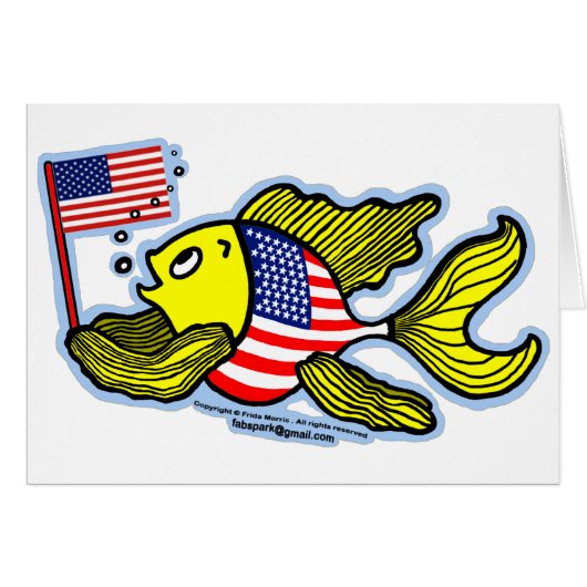American Flag Fish Cards (Front Horizontal)