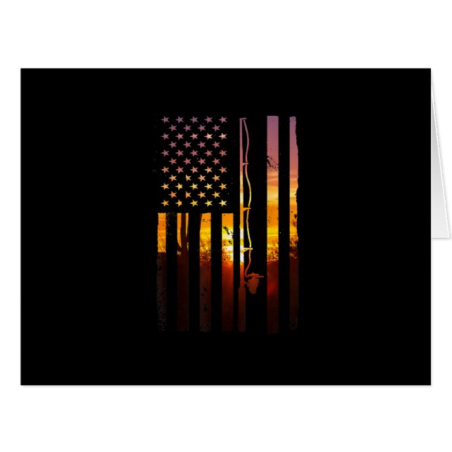 American Flag Fish Fisher Fisherman Funny Bass Fis (Front Horizontal)