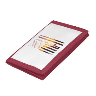 American Flag Fish Fisher Fisherman Funny Bass Fis Tri-fold Wallet