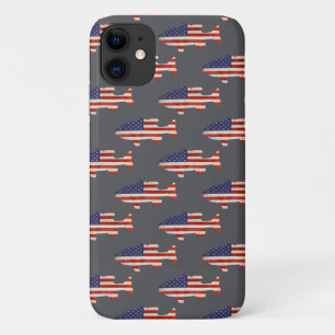 American flag fish on gray iPhone 11 case