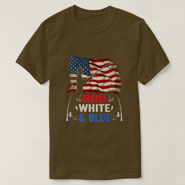 American Flag Fishing 4th Of July Fisherman Patrio T-Shirt (Design Front)