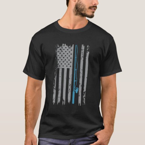 American Flag Fishing Fisherman T_Shirt