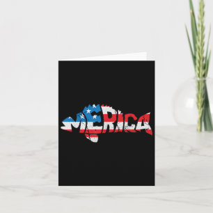American Flag Fishing Lovers Fisherman Funny Fishi Card