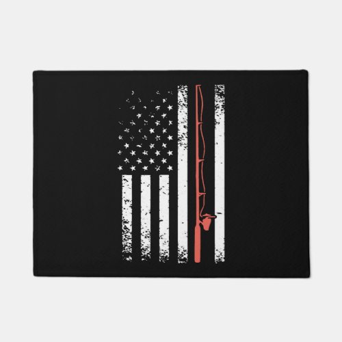 AMERICAN FLAG FISHING POLE gun Doormat