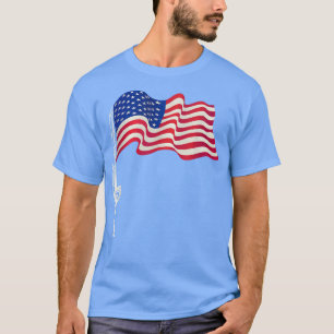 American Flag Fishing Rod 4th Of July Patriotic Fi T-Shirt