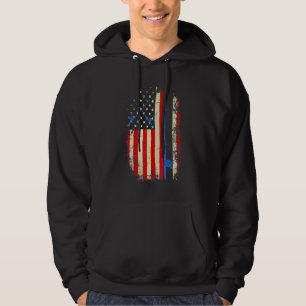 American Flag Fishing Rod Fishing Hoodie