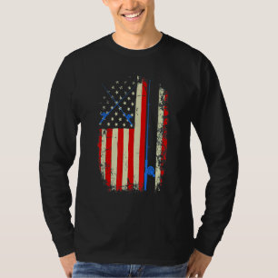 American Flag Fishing Rod Fishing T-Shirt