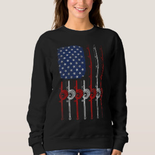 American Flag Fishing Rod For Fishing Lovers Sweatshirt