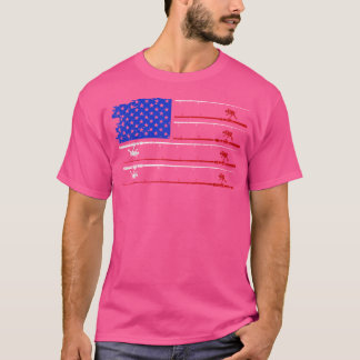 American Flag Fishing Rod Funny T-Shirt