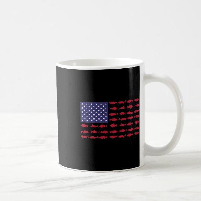 American Flag Fishing-shirt 4th July Patriotic Kid Coffee Mug (Right)