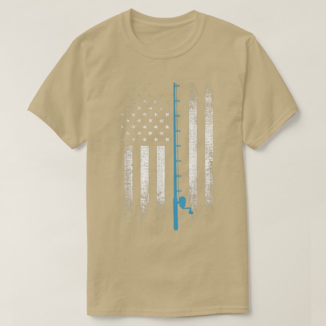 American Flag Fishing Shirt Pole River Fishing Shi (Design Front)