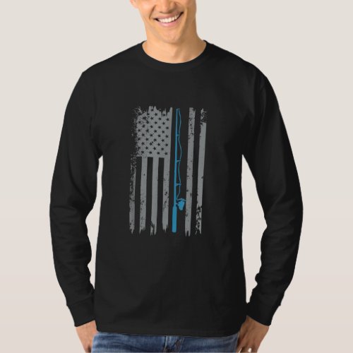 American Flag Fishing Shirt Vintage Fishing Reel
