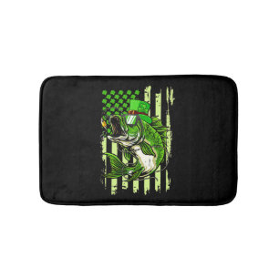 American Flag Fishing St Patrick s Day Irish Lucky Bath Mat