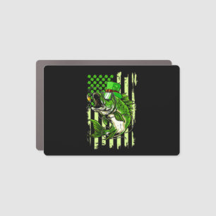 American Flag Fishing St Patrick s Day Irish Lucky Car Magnet