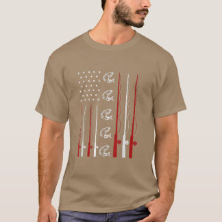 American Flag Fishing Usa 4th Of July Men Women Bo T-Shirt