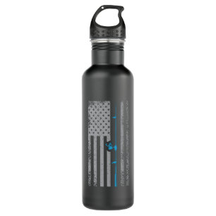 American Flag Fishing USA Blue line Gift Stainless Steel Water Bottle