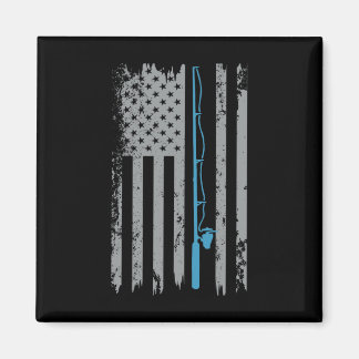 American Flag Fishing Vintage Fisherman Magnet