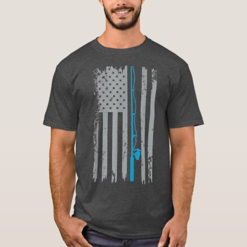 American flag fishing vintage fishing 1 T_Shirt