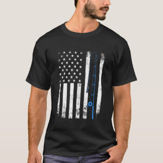 American Flag Fishing - Vintage Fishing T-Shirt