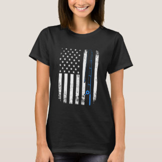 American Flag Fishing - Vintage Fishing T-Shirt