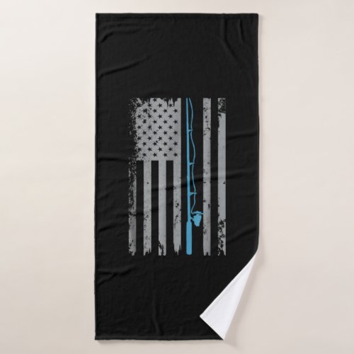 American Flag Fishing Vintage Fishing T Shirt Tren Bath Towel