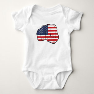 American Flag Fist Baby Bodysuit