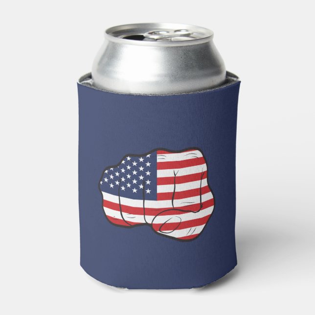 American Flag Fist Can Cooler (Can Front)