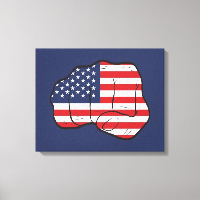 American Flag Fist Canvas Print (Front)