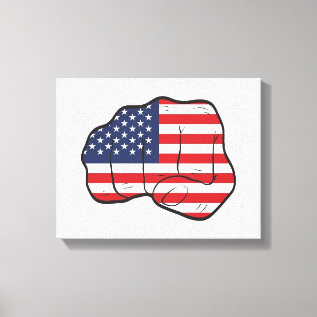 American Flag Fist Canvas Print (Front)