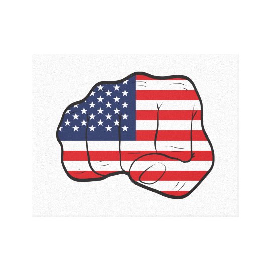 American Flag Fist Canvas Print