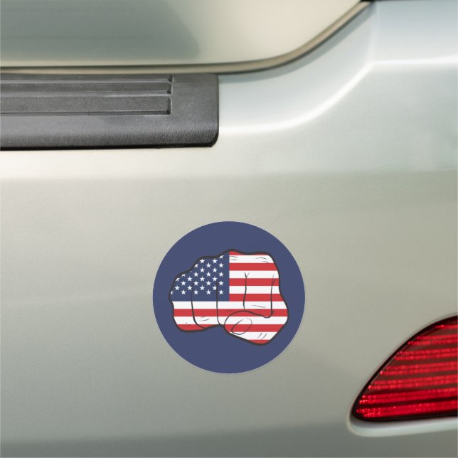 American Flag Fist Car Magnet (In Situ)