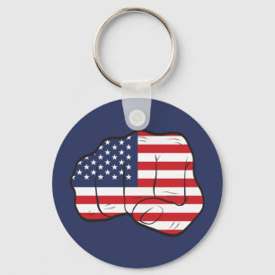 American Flag Fist Keychain