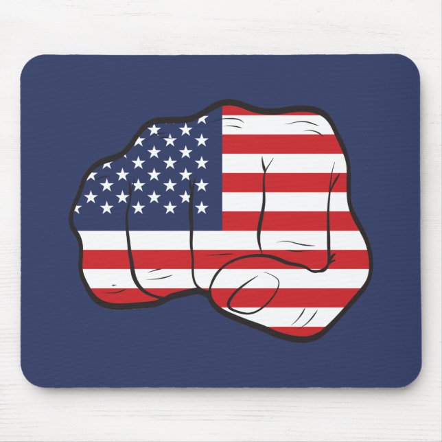 American Flag Fist Mouse Pad (Front)