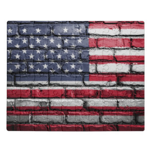 American Flag, Flag on Bricks Jigsaw Puzzle