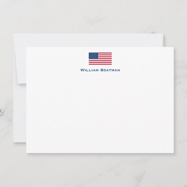American Flag Flat Note Card (Front)