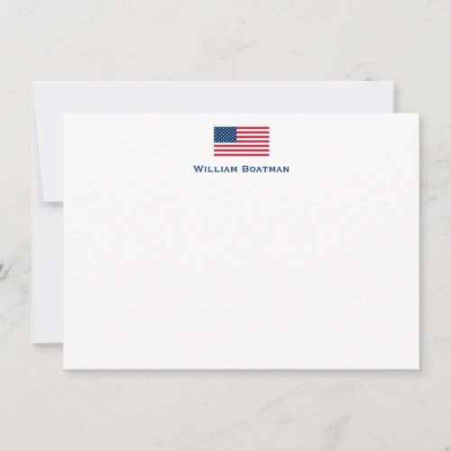 American Flag Flat Note Card