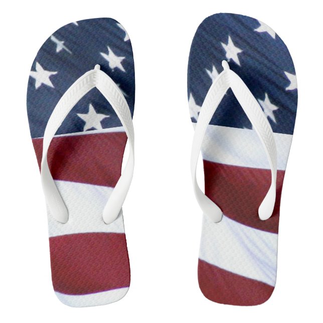 American flag flip flops (Footbed)