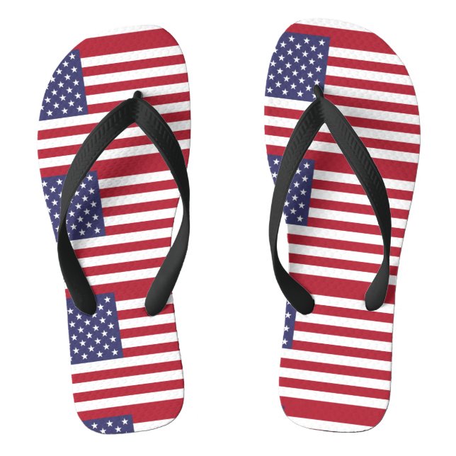 American flag flip flops (Footbed)