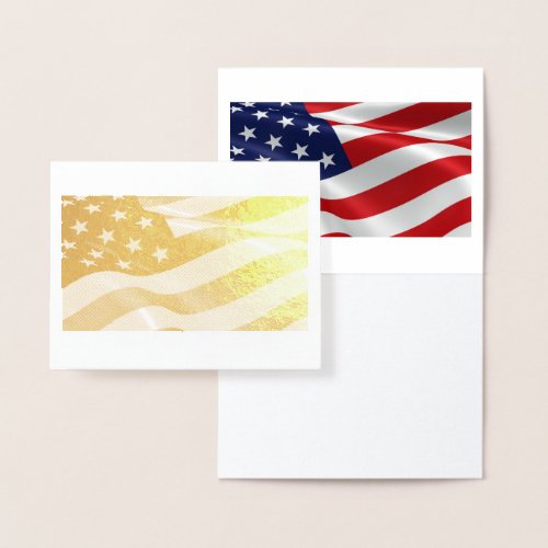 American Flag Foil Card