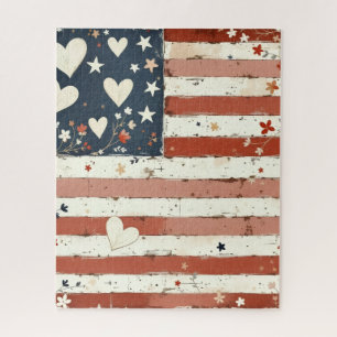 American Flag Folk Art Puzzle