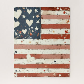 American Flag Folk Art Puzzle